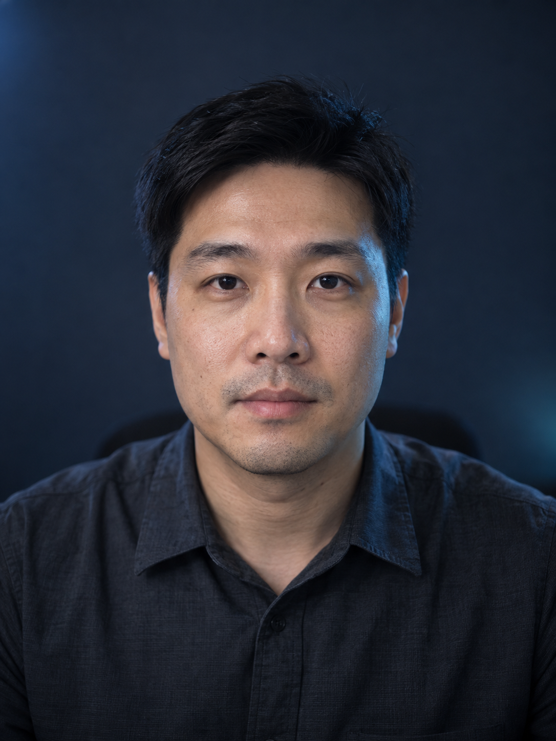 AI 生成的虚构东亚男性岗前筛查画面